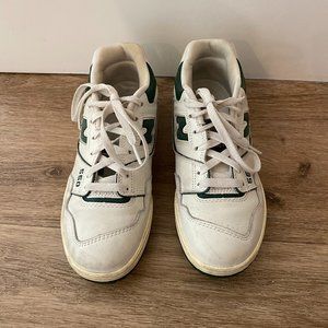 New Balance White and Green Sneakers